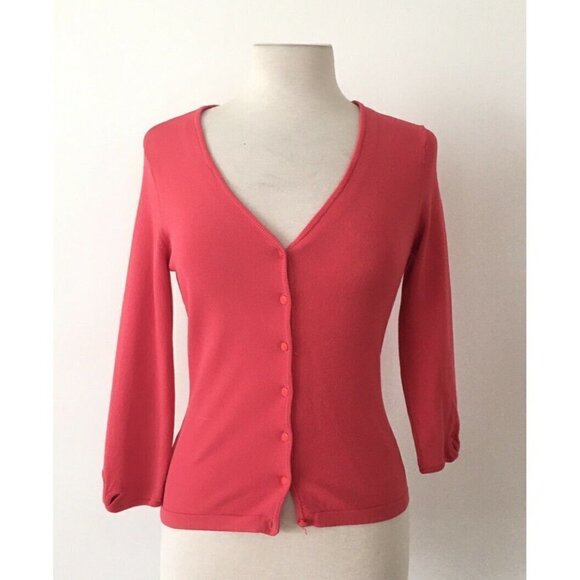 Ann Taylor Petites Salmon Button Up Blouse Sweater Size XSP - Picture 1 of 6